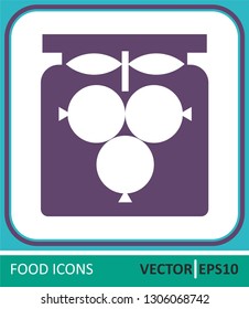 Glass jar with compote, Jar of jam. Vector Icon