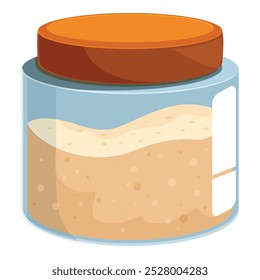 Glass jar containing active dry yeast with blank white label for adding custom text