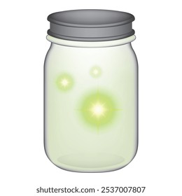 glass jar containing captured fireflies