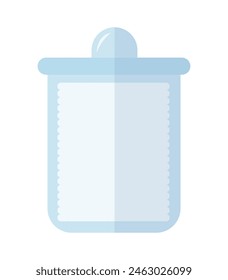 Frasco de vidrio con almohadillas de algodón Vector ilustración plana