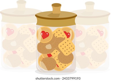 a glass jar with delicious Biscuits vector illustration