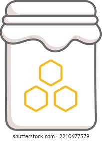 glass jar of delicious organic honey Vector Icon Design, Autumn or Fall activities Symbol, deciduous weather Sign, harvesting season Elements Stock illustration, Honey Pot Concept