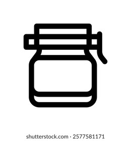 Glass jar. Editable stroke vector icon.