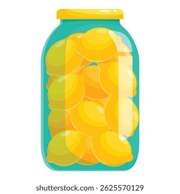 Glass jar is filled with bright yellow lemons, capturing the essence of summer and the promise of refreshing treats