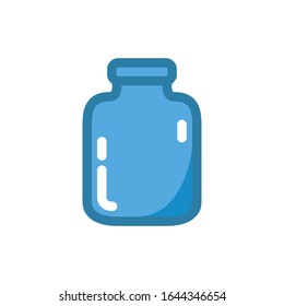 Icono plano de jarra de vidrio, ilustración vectorial