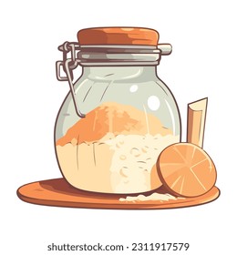 glass jar with flour meal icon isolated