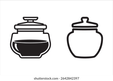 Glass jar food container silhouette vector illustration