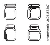 Glass jar food container vector illustration.