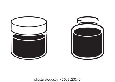 Glass jar food container vector illustration.