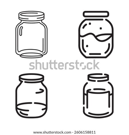 Glass jar food container vector illustration.