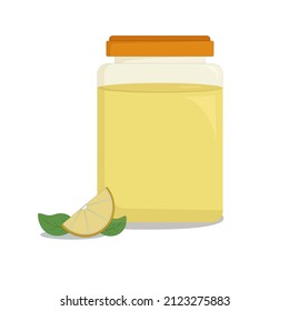 glass jar of fragrant lemon jam and fresh lemons