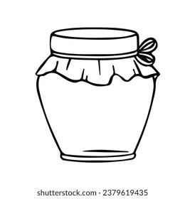 Glass jar with honey, vector illustration