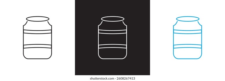 Glass jar icon . conservation symbol .  Vector for websites, mobile interfaces, presentations, banner, visual branding etc. Vector illustration. isolated on white and black background. EPS 10