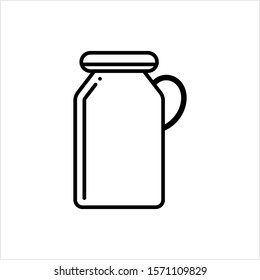 Glass Jar Icon, Cylindrical Container Icon, Vector Art Illustration