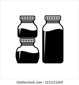 Glass Jar Icon, Cylindrical Container Icon, Vector Art Illustration