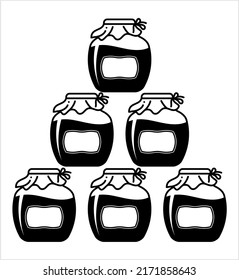 Glass Jar Icon, Cylindrical Container Icon, Vector Art Illustration