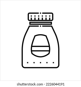 Glass Jar Icon, Cylindrical Container Icon, Vector Art Illustration