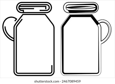 Glass Jar Icon, Cylindrical Container Icon, Vector Art Illustration