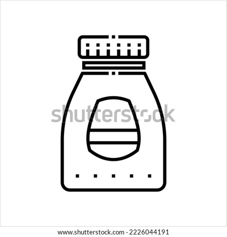Glass Jar Icon, Cylindrical Container Icon, Vector Art Illustration