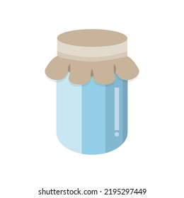 Glass jar icon. Front side view. Simple vector flat graphic illustration. Isolated object on a white background