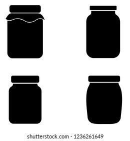 Glass jar icon, logo on white background