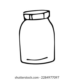 Glass jar icon. Outline illustration of glass jar vector icon for web