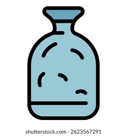 Glass jar icon. Outline glass jar vector icon color flat isolated