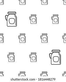 Glass Jar Icon Seamless Pattern, Cylindrical Container Icon, Vector Art Illustration