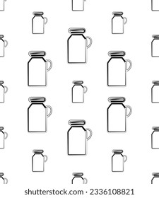 Glass Jar Icon Seamless Pattern, Cylindrical Container Icon, Vector Art Illustration