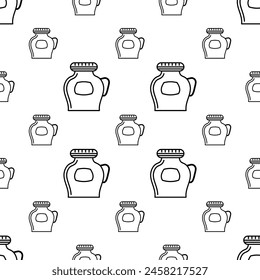 Patrón inconsútil del icono del tarro de cristal, icono cilíndrico del envase, ilustración del Arte vectorial
