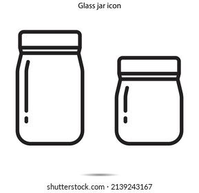 Glass jar icon vector illustration graphic on background
