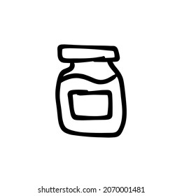 glass jar icon in vector. Logotype - Doodle