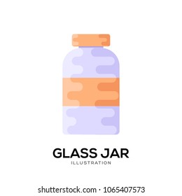 Glass jar illustration symbol object. Flat icon style concept design