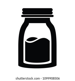 Glass jar for jam or honey icon. Simple illustration of glass jar for jam or honey vector icon for web