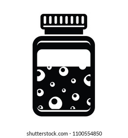 Glass jar for jam or honey icon. Simple illustration of glass jar for jam or honey vector icon for web