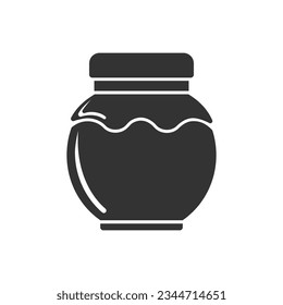 Glass jar for jam or honey icon. Simple illustration of glass jar for jam or honey vector icon for web