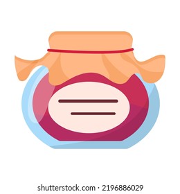 Un frasco de vidrio de mermelada. Ilustración de dibujos animados
