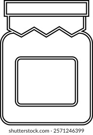 Glass jar kitchen utensil icon, Hand drawn sketch style drawing. canning and preserving. With cover and without lid. ,isolated on a transparent background, PNG, cutout, or clipping path.