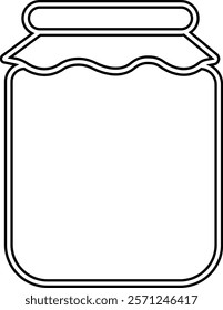 Glass jar kitchen utensil icon, Hand drawn sketch style drawing. canning and preserving. With cover and without lid. ,isolated on a transparent background, PNG, cutout, or clipping path.