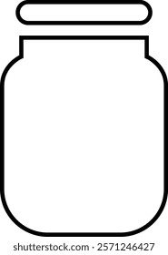 Glass jar kitchen utensil icon, Hand drawn sketch style drawing. canning and preserving. With cover and without lid. ,isolated on a transparent background, PNG, cutout, or clipping path.