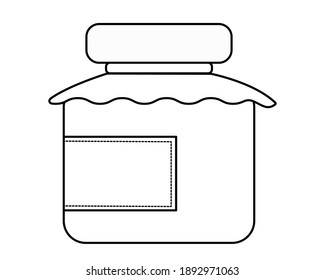 Glass jar with a lid. Icon. Vector flat line illustration