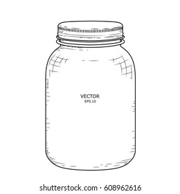 Glass jar with lid. Vector illustration