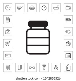 Glass jar line icon for web and mobile