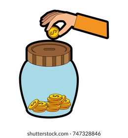 glass jar with money