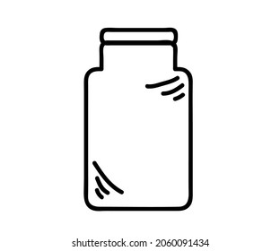 Glass jar on a white background. Symbol. Vector illustration.