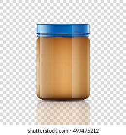 Glass Jar Peanut Butter Vector Illustration Stock Vector (Royalty Free