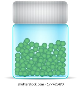 glass jar with peas