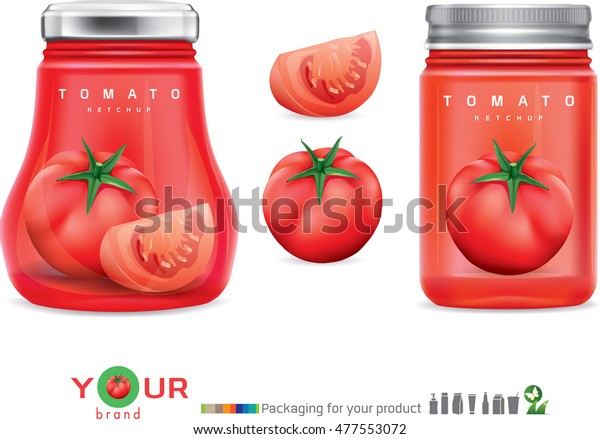 Download Glass Jar Red Tomato Paste Sauce Stock Vector Royalty Free 477553072 PSD Mockup Templates