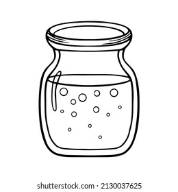 Glass jar sketch. Vintage Isolated vector illustration