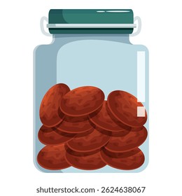 Frasco de vidro que armazena tâmaras secas, oferecendo uma opção de lanche doce nutritivo e delicioso